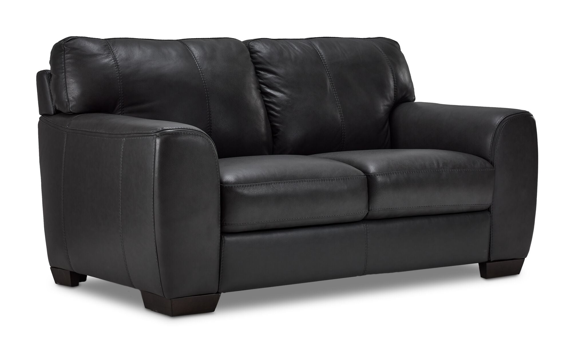 Halden Leather Sofa and Loveseat Set - Carbon Grey