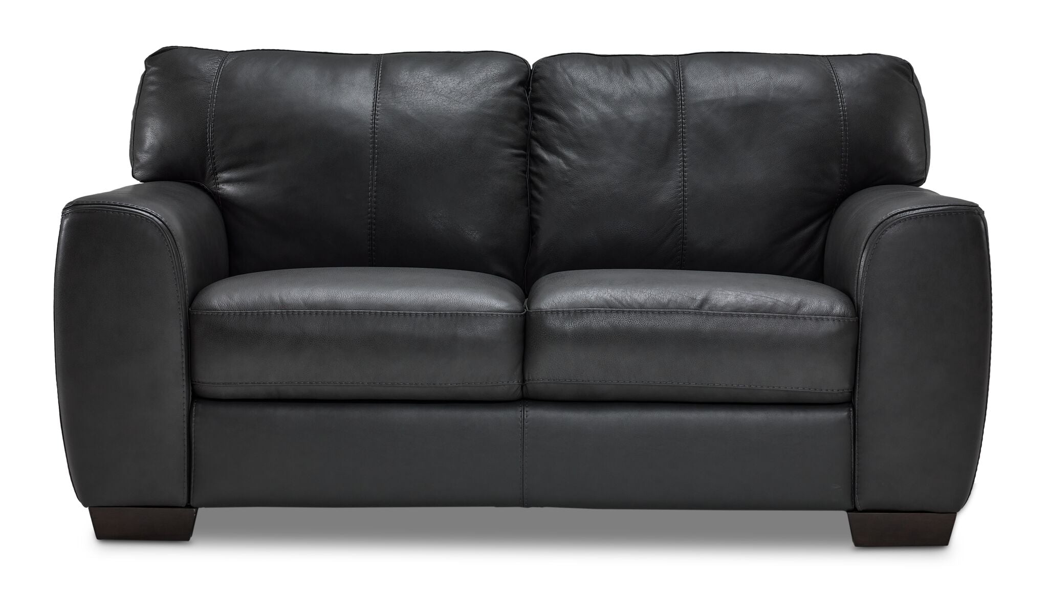 Halden Leather Loveseat - Carbon Grey