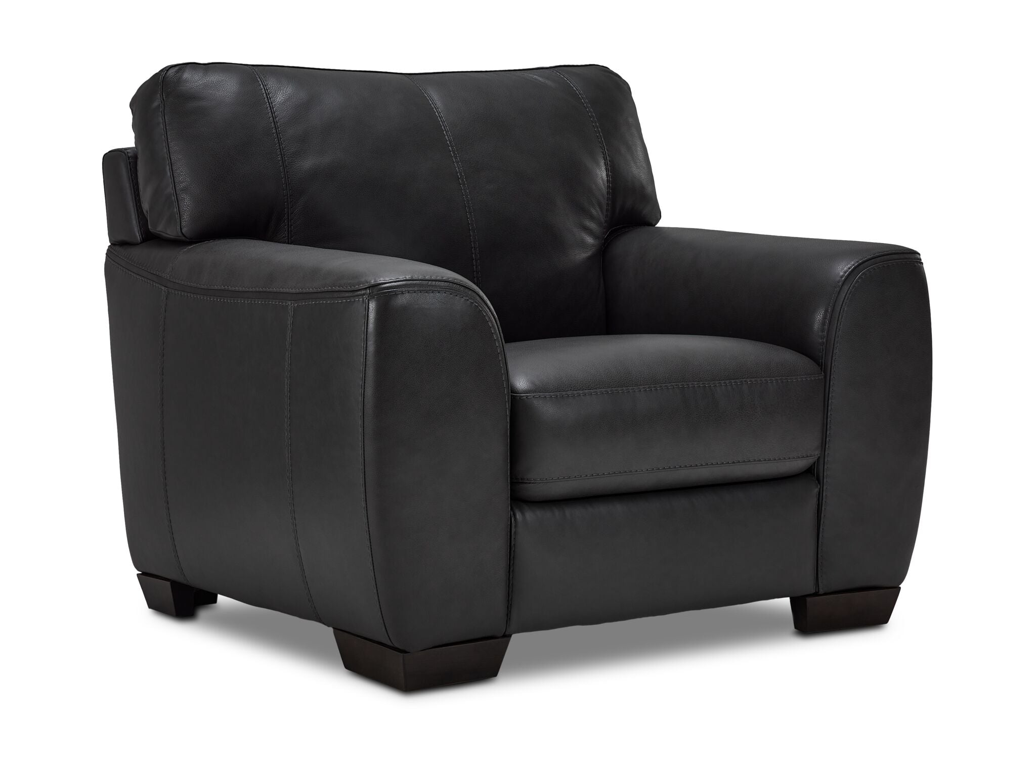 Halden Leather Chair - Carbon Grey