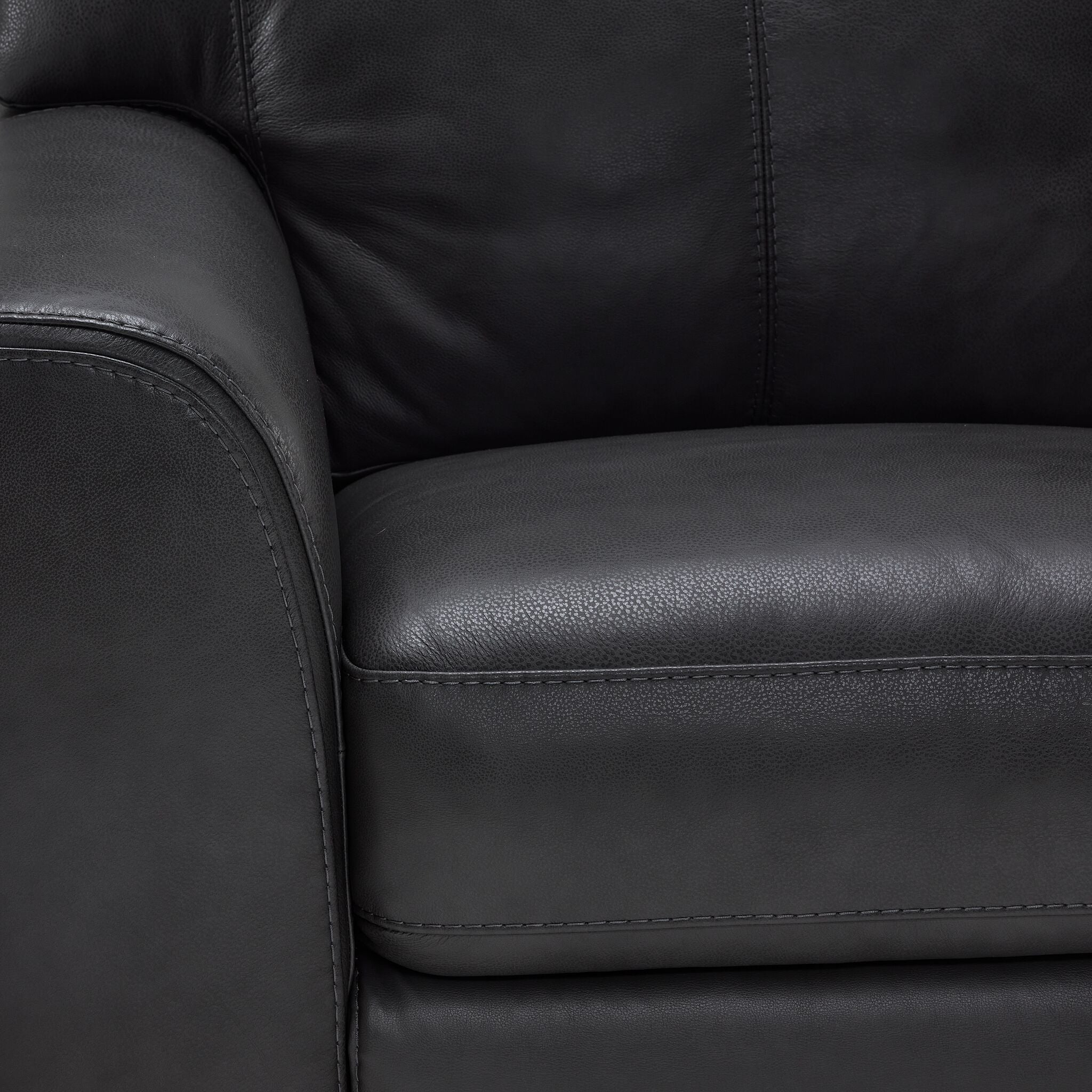 Halden Leather Sofa - Carbon Grey