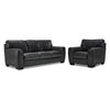 Halden Ens. Sofa et fauteuil en cuir – gris carbone