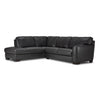 Halden Sectionnel en cuir 2 mcx avec fauteuil allongé à gauche – gris carbone