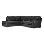 Halden Leather 2-Piece Sectional with Left Facing Chaise - Carbon Grey