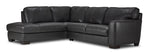 Halden Leather 2-Piece Sectional with Left Facing Chaise - Carbon Grey