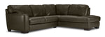Halden Leather 2-Piece Sectional with Right Facing Chaise - Forest Green