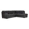 Halden Sectionnel en cuir 2 mcx avec fauteuil allongé à droite – gris carbone
