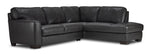 Halden Leather 2-Piece Sectional with Right Facing Chaise - Carbon Grey