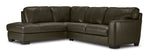 Halden Leather 2-Piece Sectional with Right Facing Chaise - Forest Green