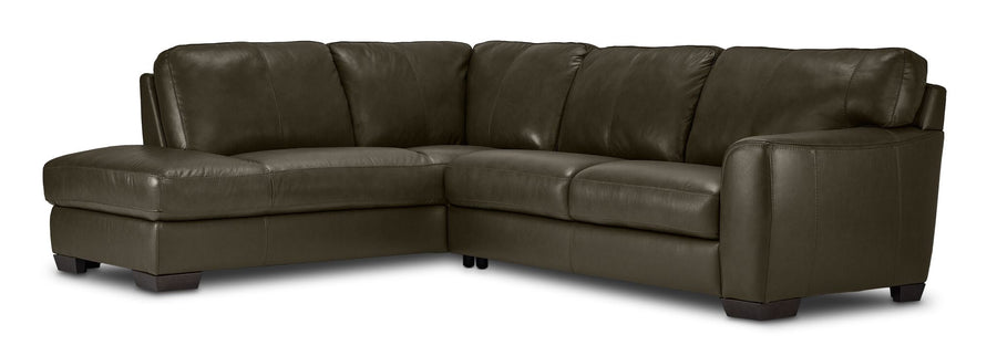 Halden Leather 2-Piece Sectional with Right Facing Chaise - Forest Green