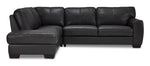 Halden Leather 2-Piece Sectional with Left Facing Chaise - Carbon Grey