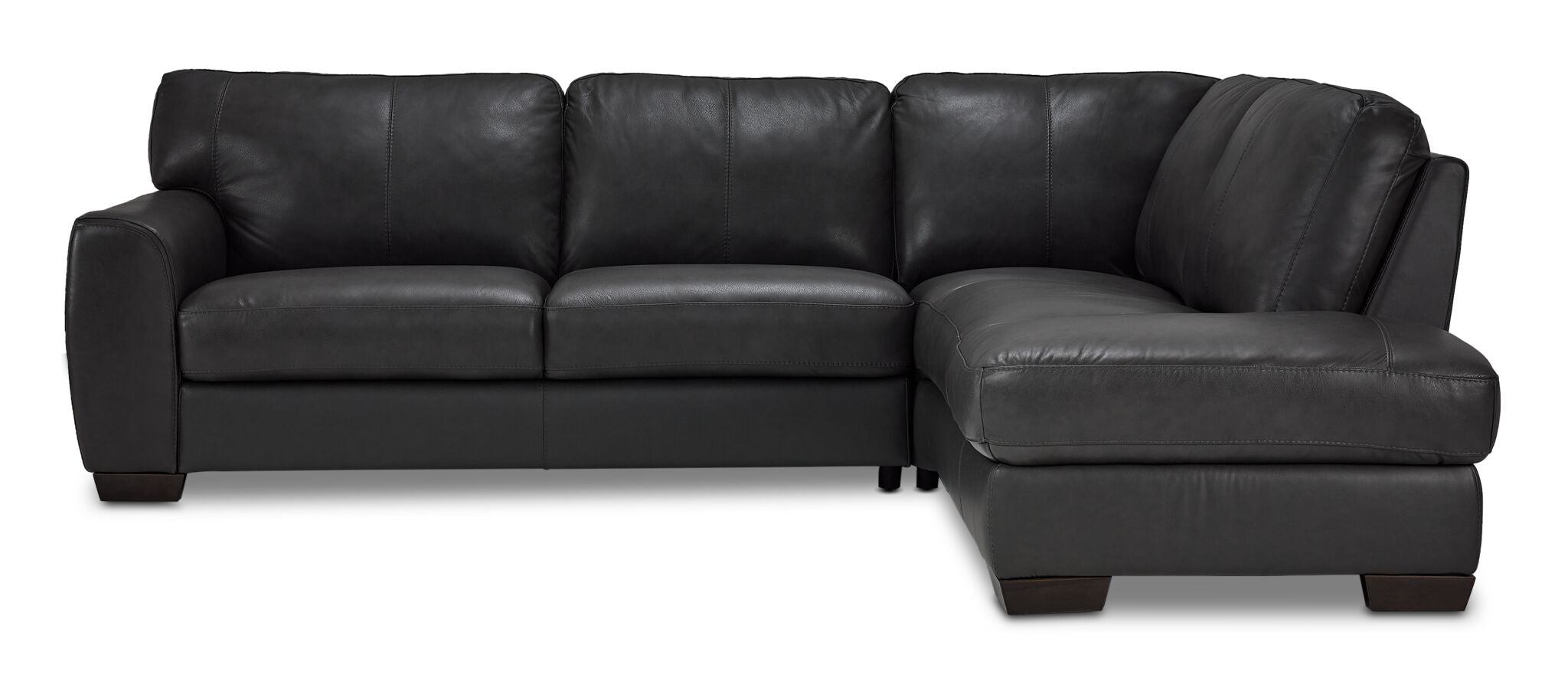 Halden Leather 2-Piece Sectional with Right Facing Chaise - Carbon Grey