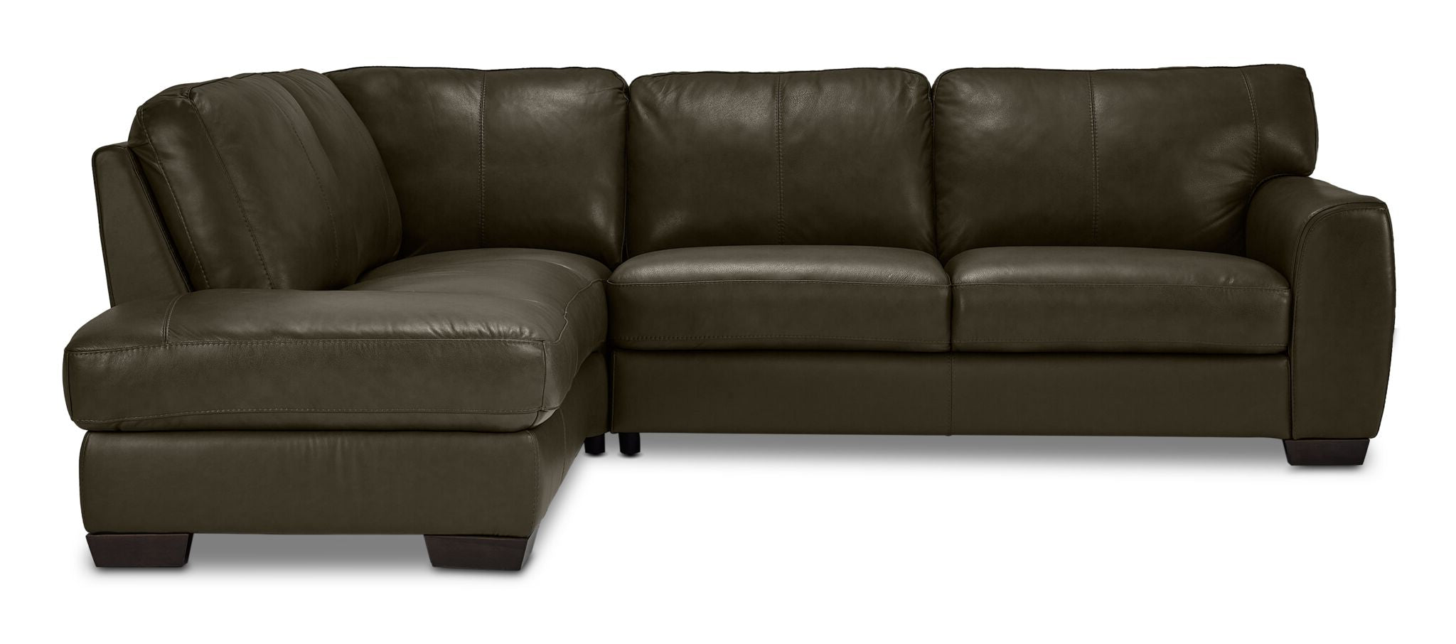 Halden Leather 2-Piece Sectional with Right Facing Chaise - Forest Green