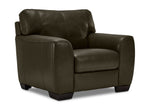 Halden Leather Sofa and Chair Set - Forest Green