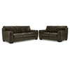 Halden Ens. Sofa et causeuse en cuir – vert foret