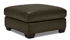 Halden Tabouret en cuir – vert foret
