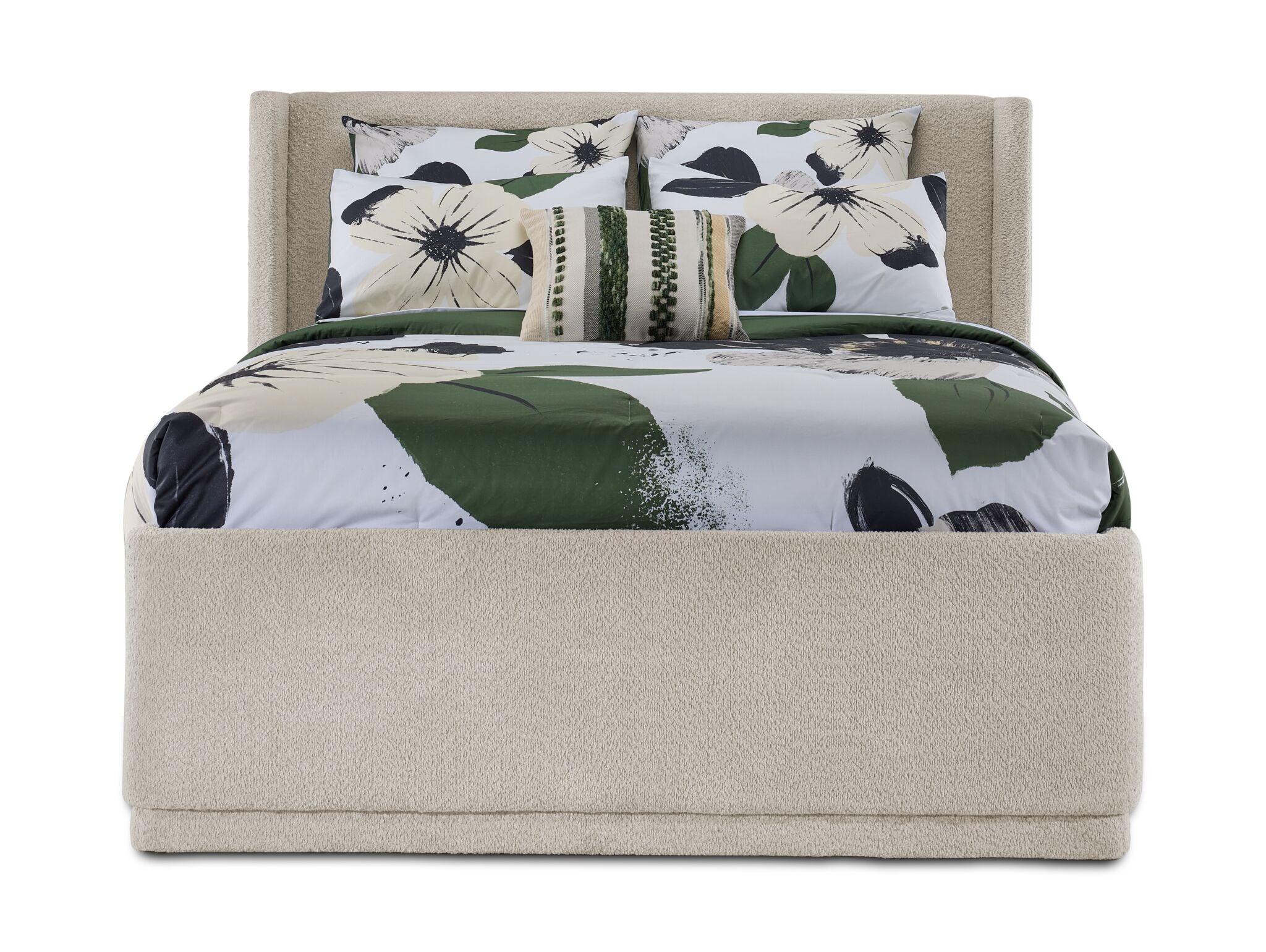 In Full Bloom - Hallie 3-Piece King Upholstered Bed - Beige