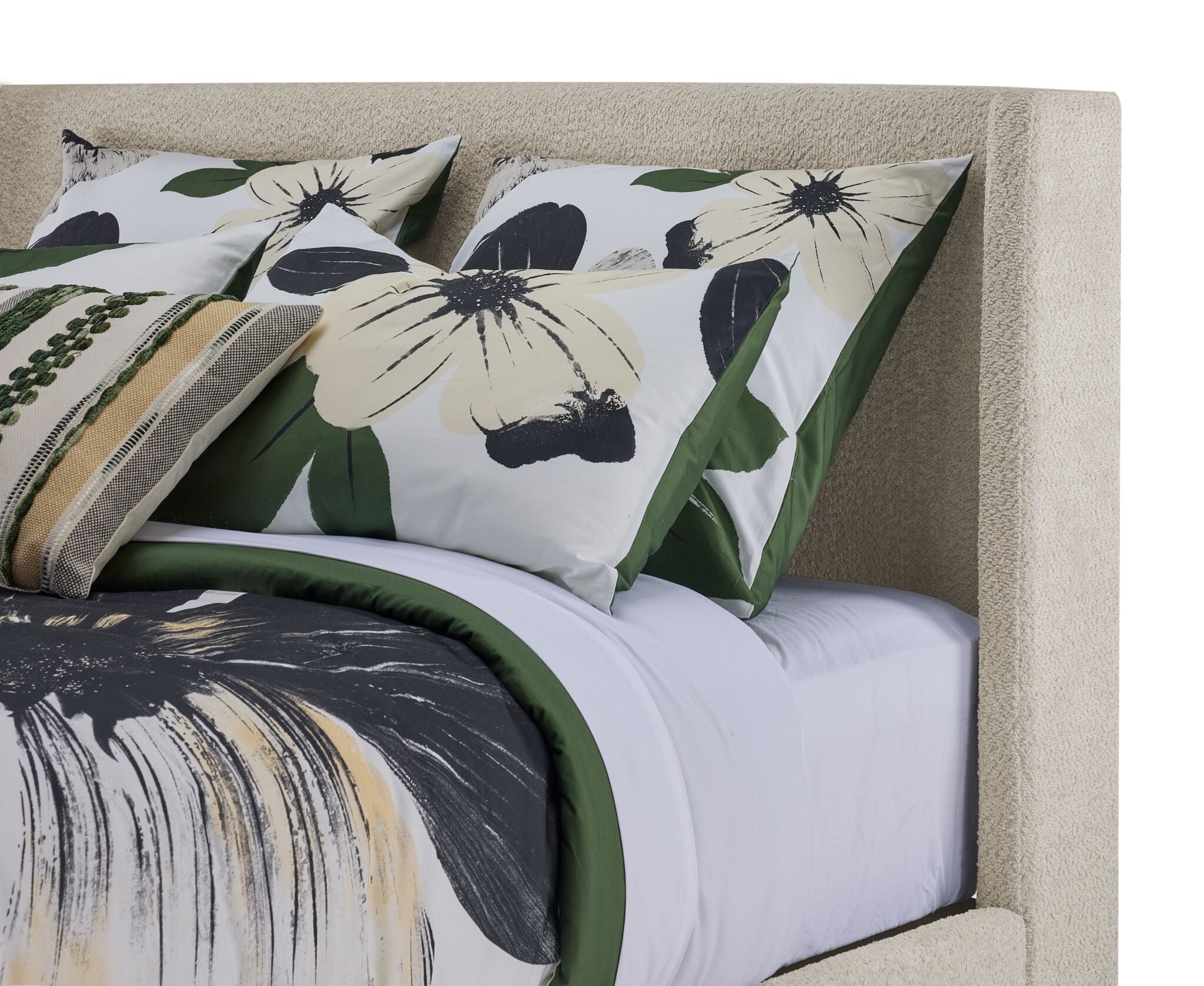In Full Bloom - Hallie 3-Piece King Upholstered Bed - Beige