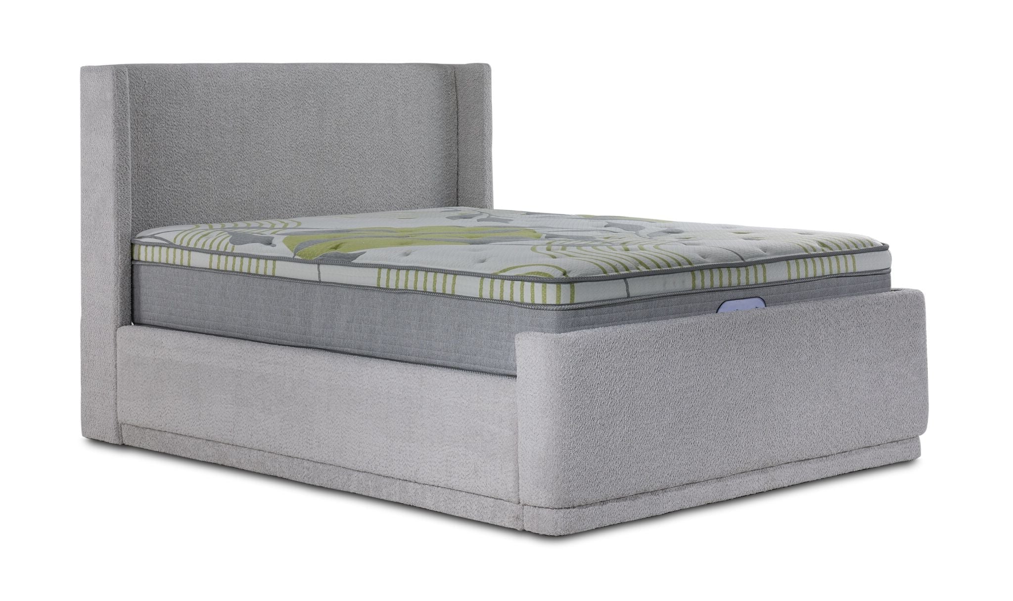 In Full Bloom - Hallie 3-Piece King Upholstered Bed - Light Grey