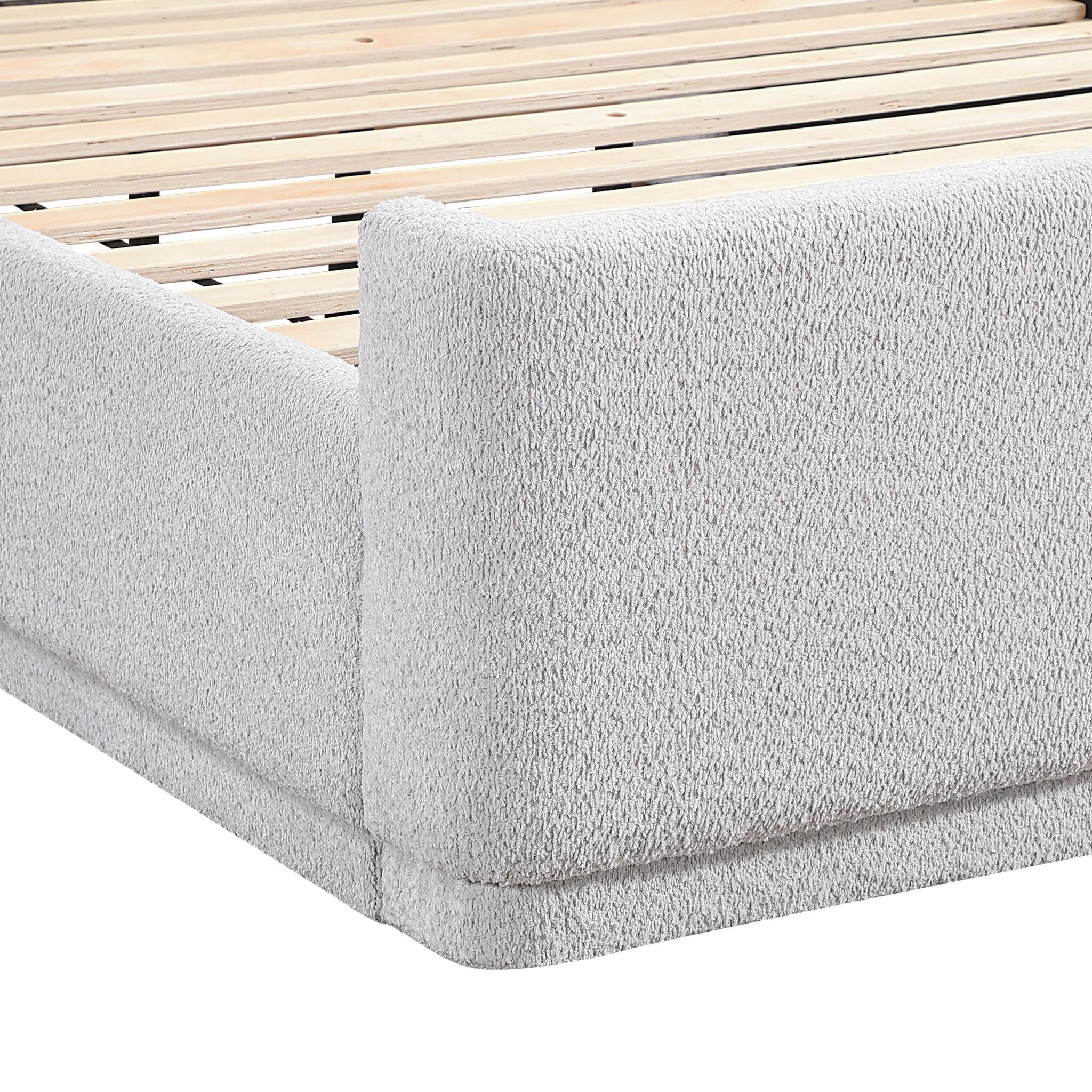 Hallie 3-Piece King Upholstered Bed - Light Grey