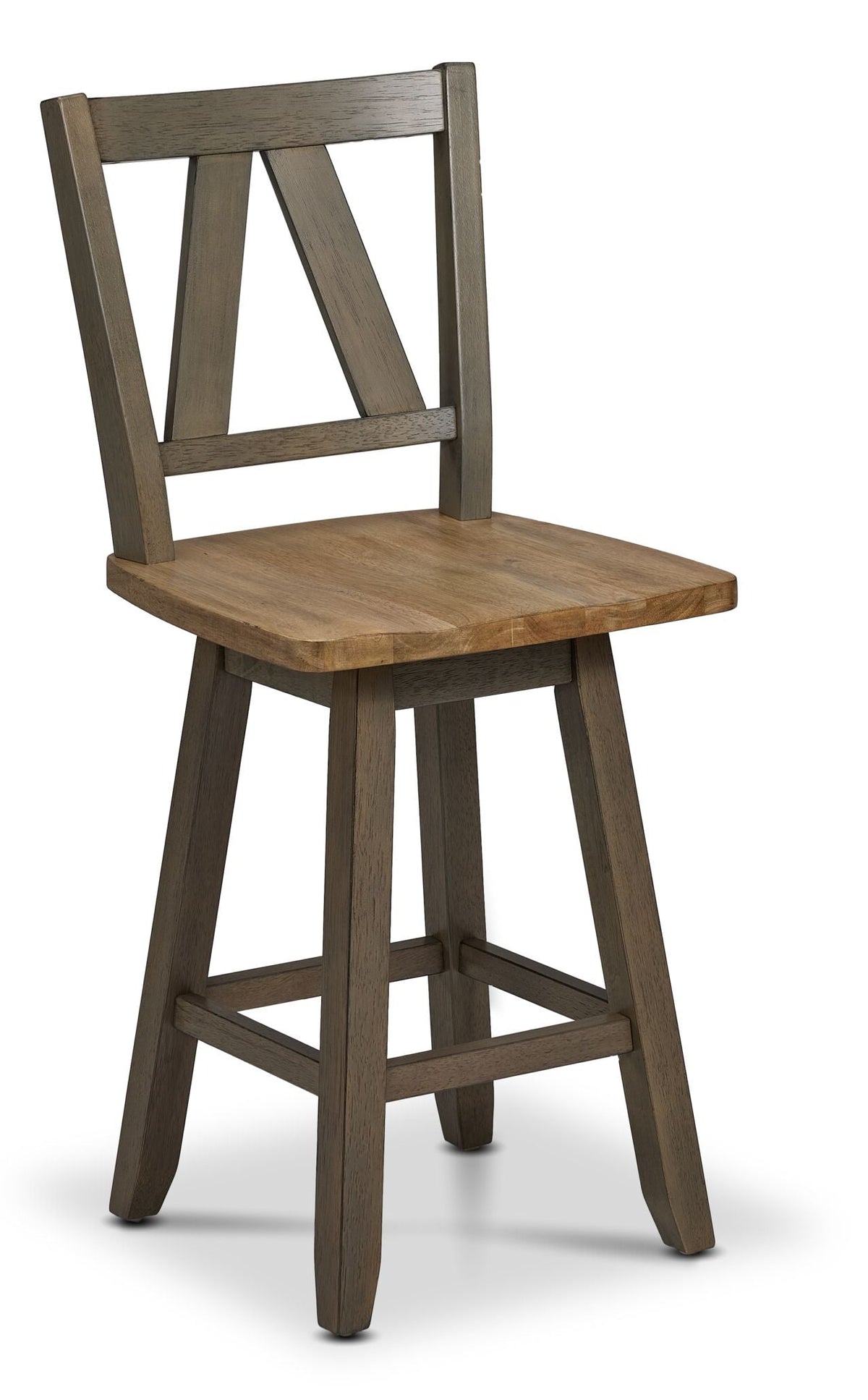 Harvest Ridge 5-Piece Counter Height Dining Set - Grey, Sandstone, swivel chair with wood seat and geometric open back