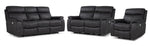 Haven Dual Power Reclining Sofa, Loveseat and Recliner Set - Grey