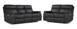 Haven Dual Power Reclining Sofa and Loveseat Set - Grey