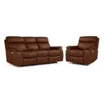 Haven Dual Power Reclining Sofa and Recliner Set - Mocha