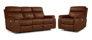 Haven Ens. Sofa et fauteuil inclinables électriques – moka