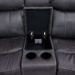 Haven 5-Piece Dual Power Reclining Sectional with Console - Grey