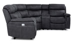 Haven 5-Piece Dual Power Reclining Sectional with Console - Grey
