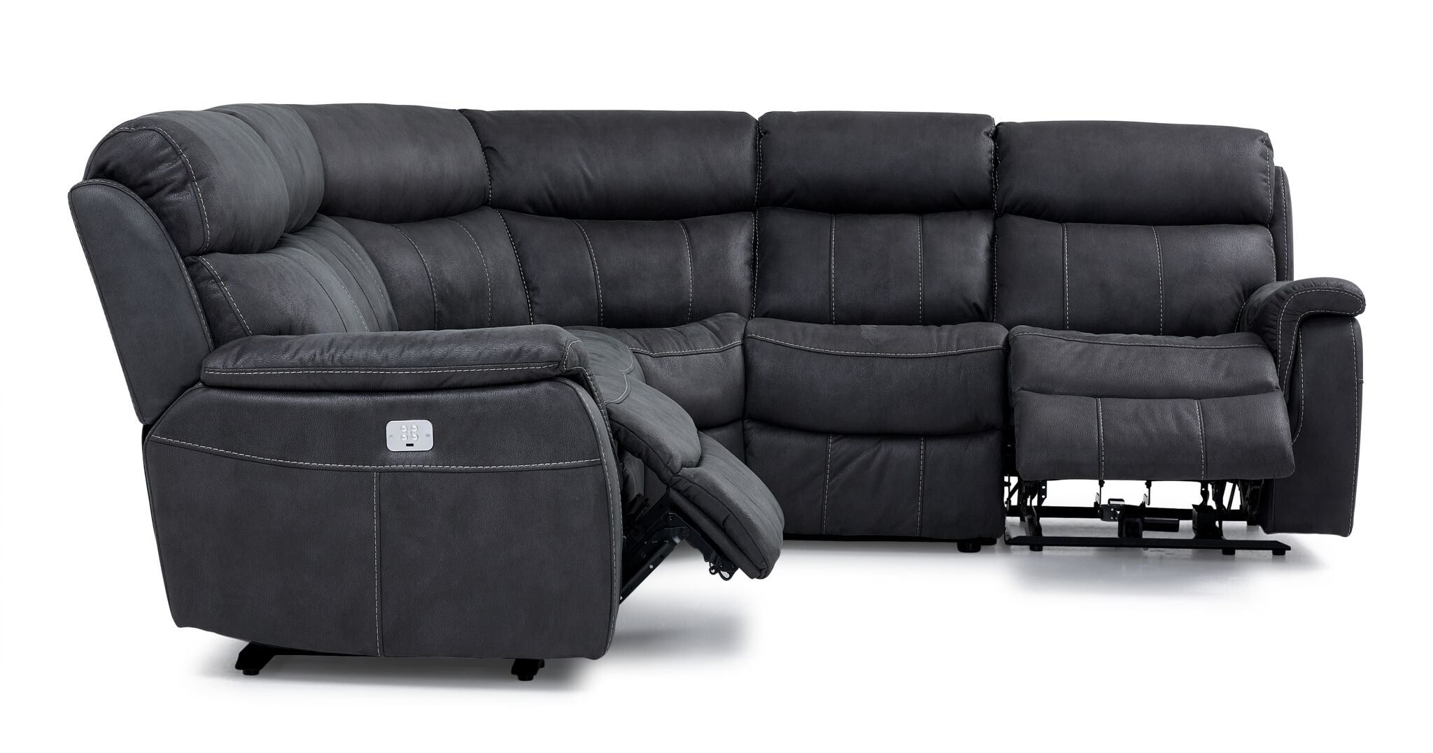 Haven 5-Piece Dual Power Reclining Sectional - Grey