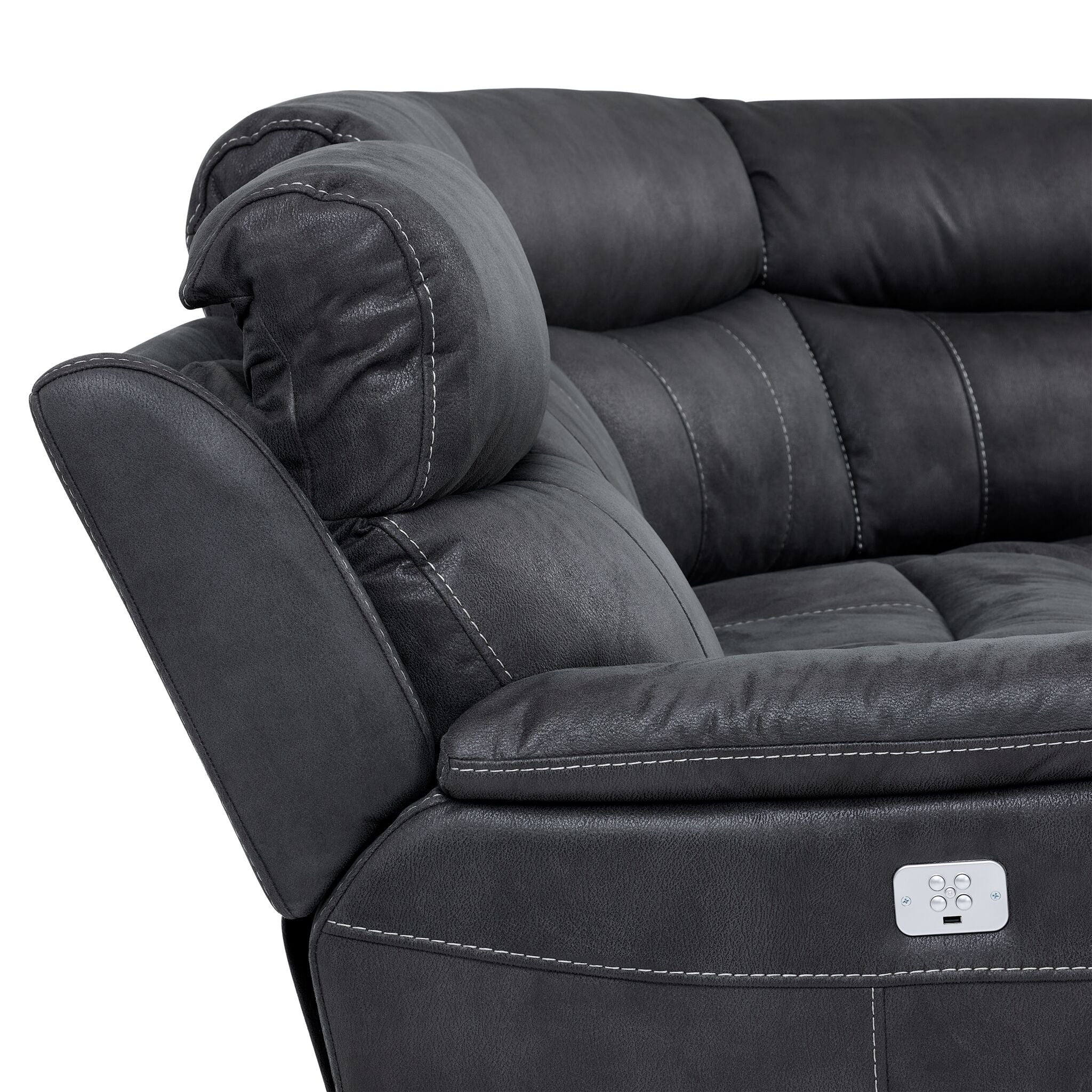 Haven 5-Piece Dual Power Reclining Sectional - Grey