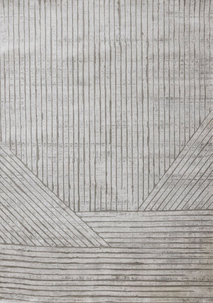 Hayden Tapis (6,7 pi X 9,6 pi) avec lignes modernes - gris