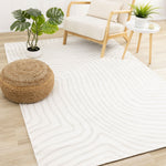 Hayden 6'7" x 9'6" Swirling Lines Area Rug - Grey
