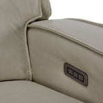Henry Leather Triple Power Reclining Loveseat - Ivory