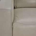 Henry Leather Triple Power Reclining Loveseat - Ivory