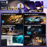 Hisense Téléviseur intelligent 100po QLED MiniDEL IA UHD 4K 165Hz avec GoogleTV – 100U7SG--