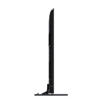 Side profile of the Hisense 100-inch QLED Mini-LED AI TV showing its slim screen and black support foot