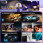 Hisense Téléviseur intelligent 55po QLED MiniDEL IA UHD 4K 165Hz avec GoogleTV – 55U7SG--
