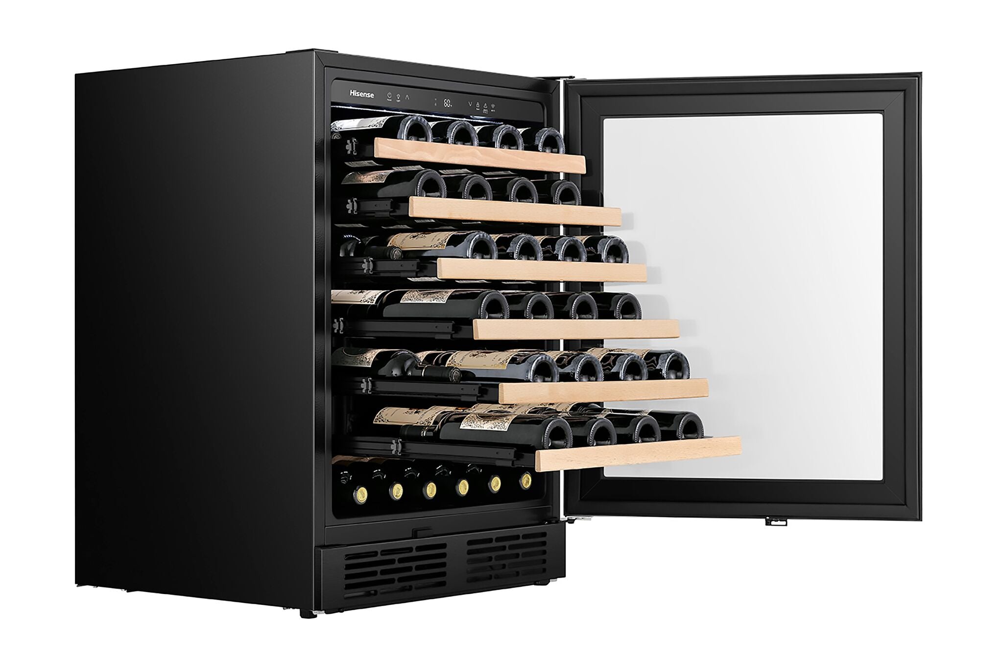 Hisense Stainless Steel Smart 54-Bottle Single Zone Wine Cooler (5.4 cu.ft) - HWS054N6SS