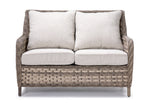 Isla Outdoor Loveseat with Cocktail Table - Grey, Beige