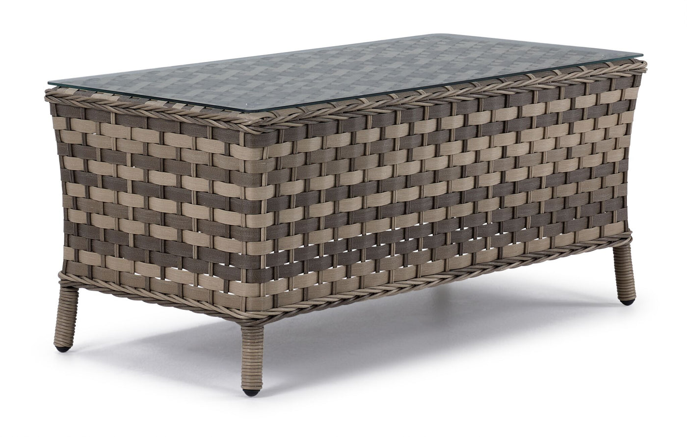 Isla Outdoor Loveseat with Cocktail Table - Grey, Beige