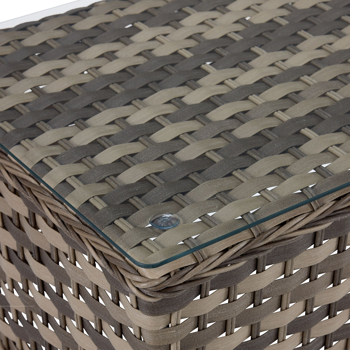 Isla Outdoor Loveseat with Cocktail Table - Grey, Beige