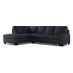 Icon Leather 2-Piece Sectional with Left Facing Chaise - Navy