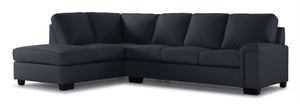 Icon Sectionnel en cuir 2 mcx avec fauteuil allongé à gauche - marine