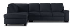 Icon Leather 2-Piece Sectional with Left Facing Chaise - Navy