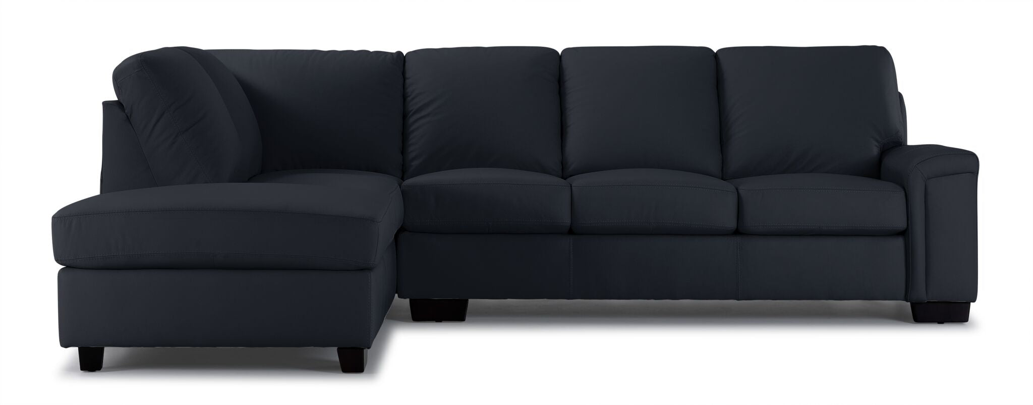 Icon Leather 2-Piece Sectional with Left Facing Chaise - Navy