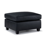 Icon Leather Ottoman - Black