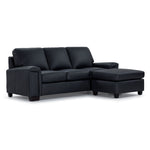 Icon Leather Sofa Chaise - Black