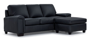 Icon Sofa avec fauteuil allongé en cuir - noir